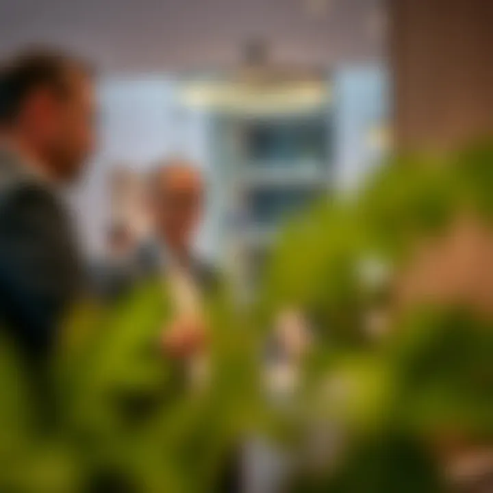 Broker Insights on Market Trends Real estate broker discussing market trends with clients