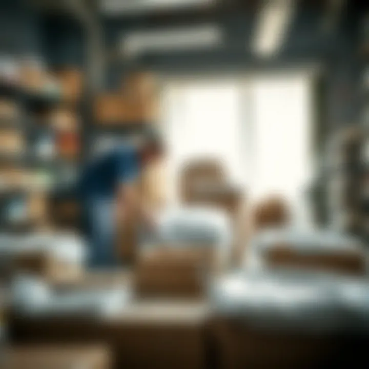 Efficient Packing Techniques An organized packing process showcasing efficiency