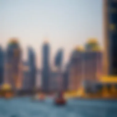 Dubai skyline with real estate buildings