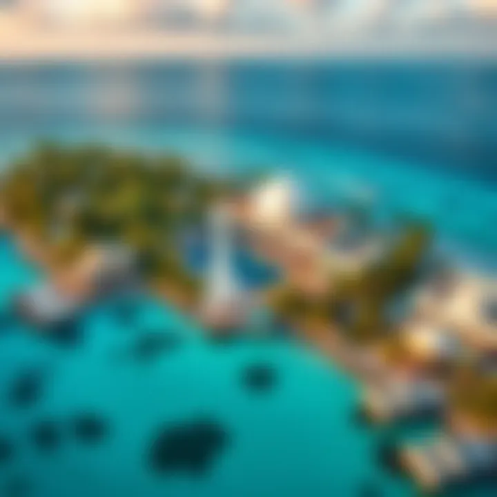 Aerial view showcasing the unique architecture of Palm Island