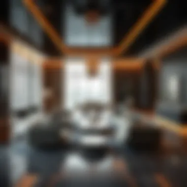 Stunning interior lounge area with elegant furnishings