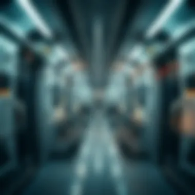 Inside the Metro: Comfort and Design Interior shot of a Metro Dubai train highlighting its spacious design