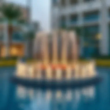 Technological Integration in Address Fountain Design A detailed view of a modern address fountain integrating technology