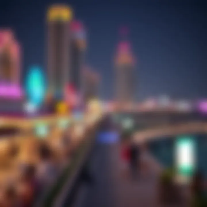 Vibrant Nightlife at Jumeirah Beach Residence Vibrant nightlife scene at JBR with bustling promenades and waterfront dining