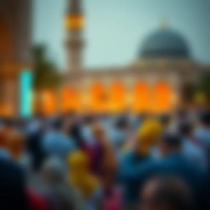 Community gathering for prayers and reflection during Ramadan