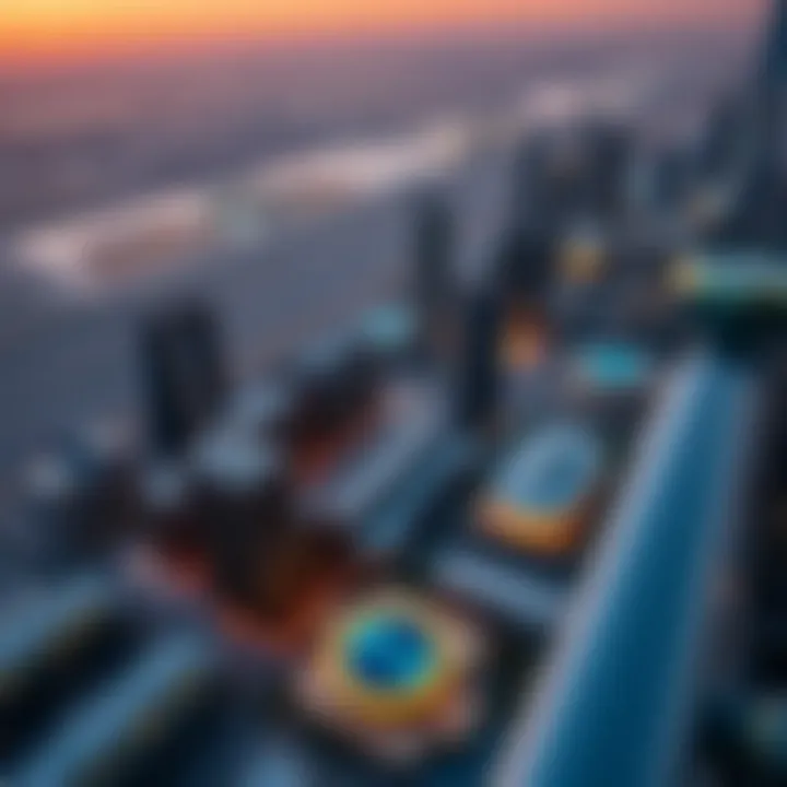 Aerial view of Dubai showcasing innovation hubs