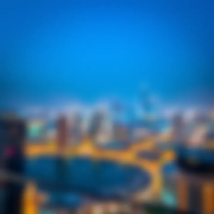 Panoramic View of Dubai Skyline from Building 8 Panoramic view of the Dubai skyline from Building 8